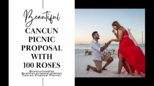 Read more about the article Cancun Picnic Proposal with 100 roses