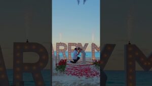 Read more about the article A big yes for the big letters! #cancunproposalplanner #engaged #shesaidyes #romantic #sunset #beach