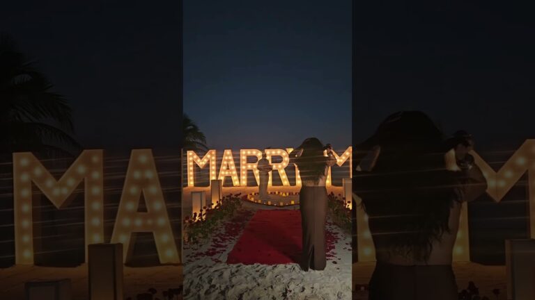 Read more about the article In the hush of the night, love bloomed between waves and roses🌹🎆 #cancunproposal #proposalplanner